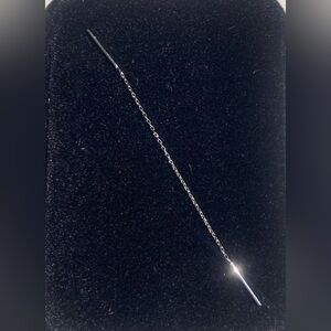 Gorgeous Real 14k White Gold Threader Drop Earrings Simple Jewelry